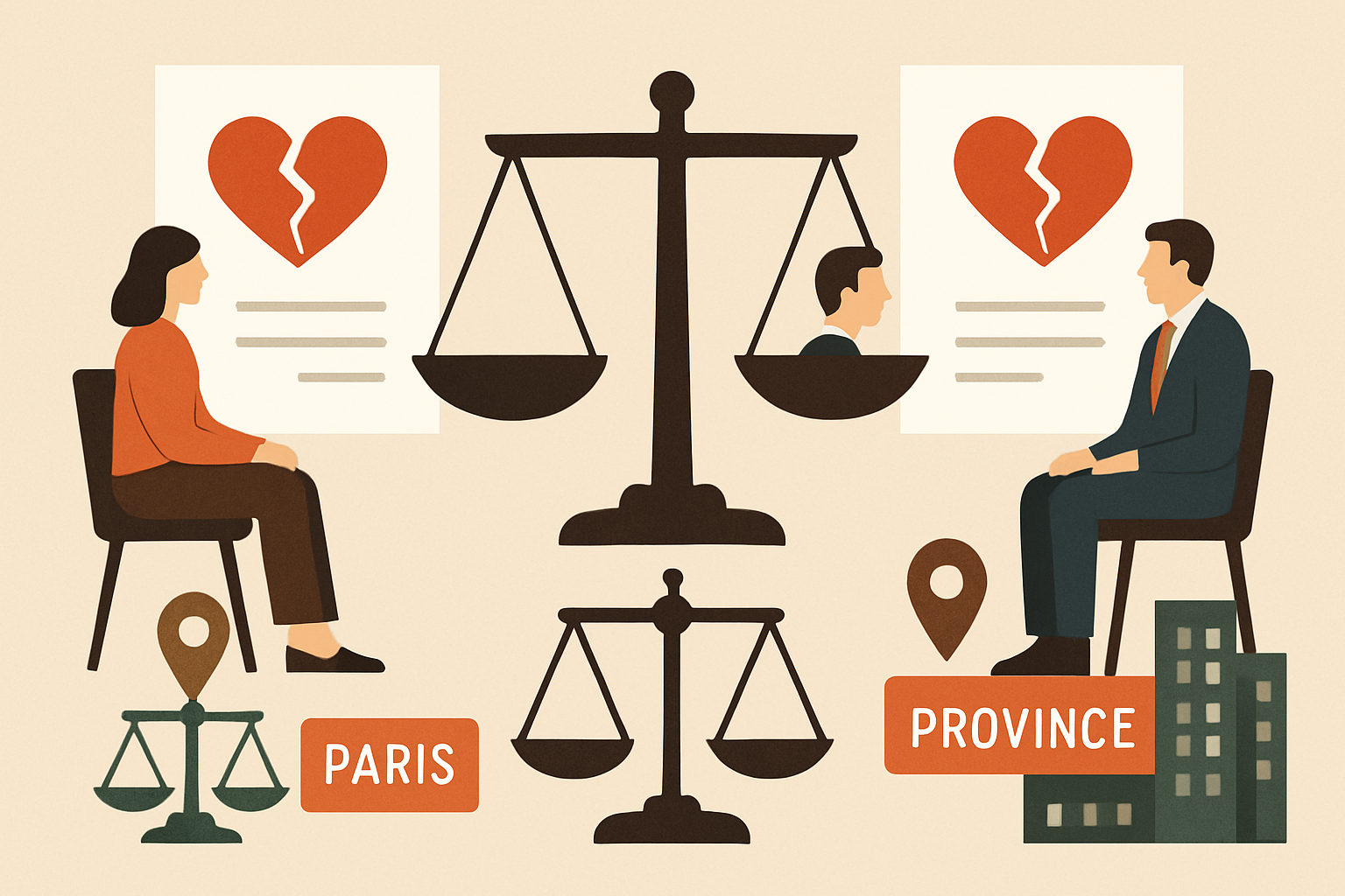 Divorce amiable : comparatif des tarifs Paris vs province en 2026
